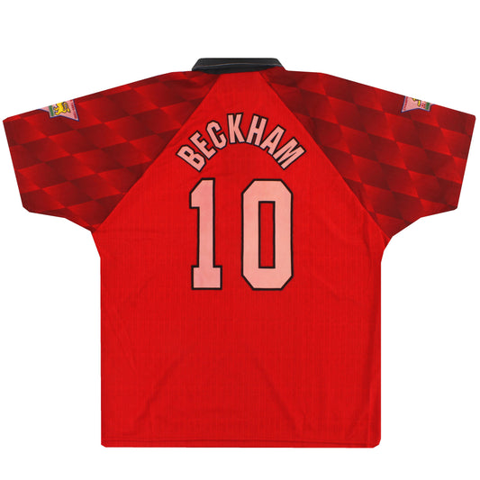 1996-98 Manchester United Umbro 'Double Winners' Home Shirt Beckham #10 L