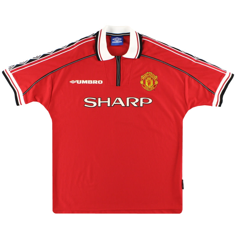 1998-00 Manchester United Umbro Home Shirt *Mint* L