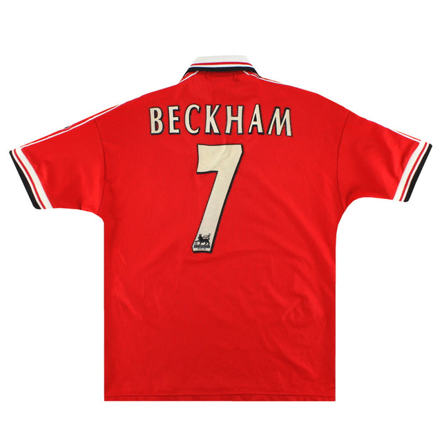 1998-00 Manchester United Umbro Home Shirt Beckham #7 L