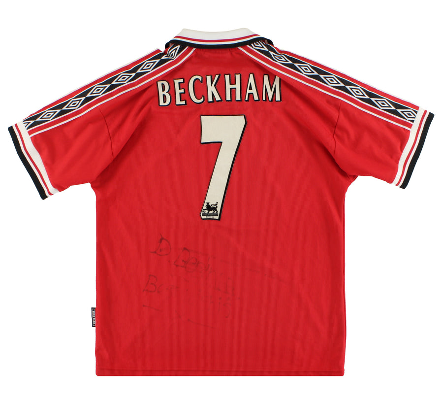 1998-00 Manchester United Umbro Home Shirt Beckham #7 M