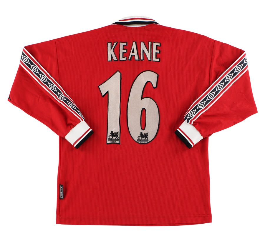 1998-00 Manchester United Umbro Home Shirt Keane #16 L/S