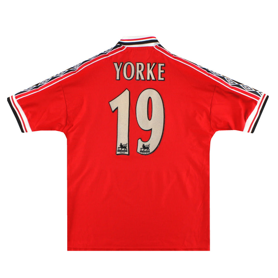 1998-00 Manchester United Umbro Home Shirt Yorke #19 M - Classic Football Kit