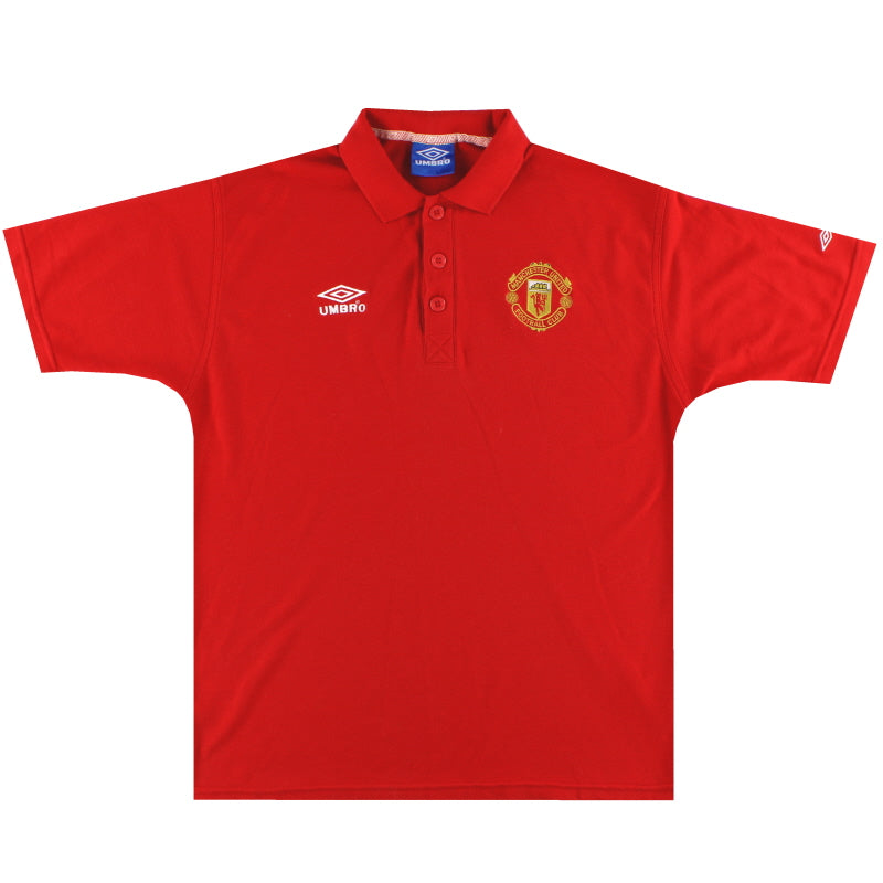 1998-99 Manchester United Umbro Polo Shirt XL