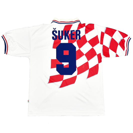 1998/01 CROATIA SUKER #9 HOME SHIRT (L) LOTTO