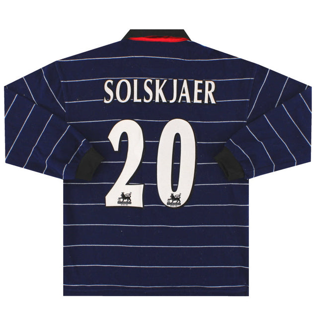 1999-00 Manchester United Away Shirt Solskjaer #20 L/S L.Boys