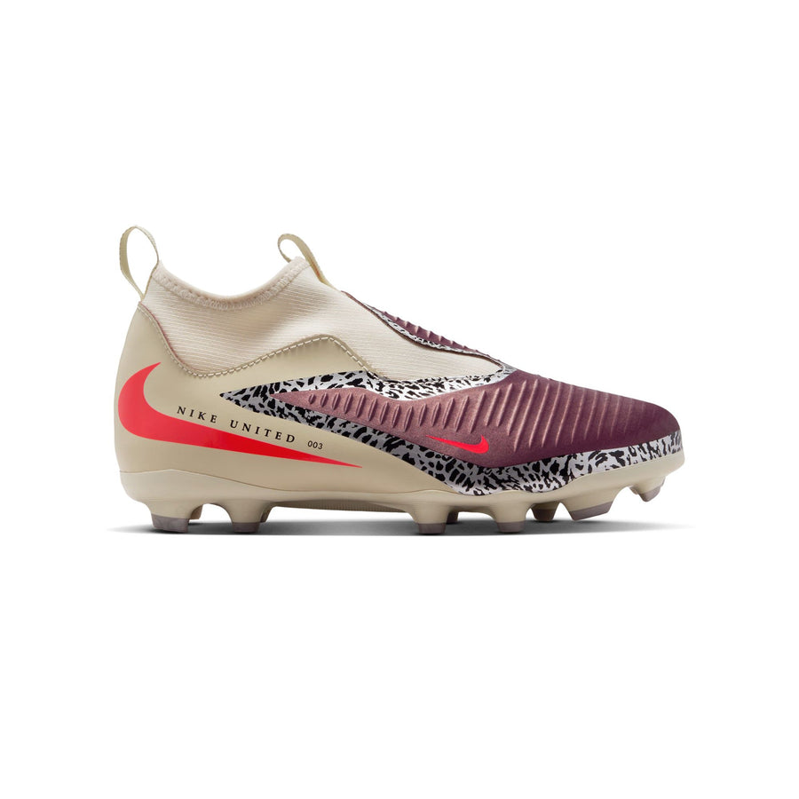 Nike Nike United Phantom 6 High Academy MG Jnr Football Boots - Burgundy Crush/University Red-Fossil