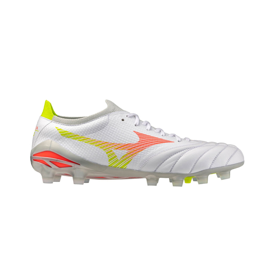 Mizuno Morelia Neo V Beta Pro FG/AG Football Boots - White/Lava Orange/Evening Primrose
