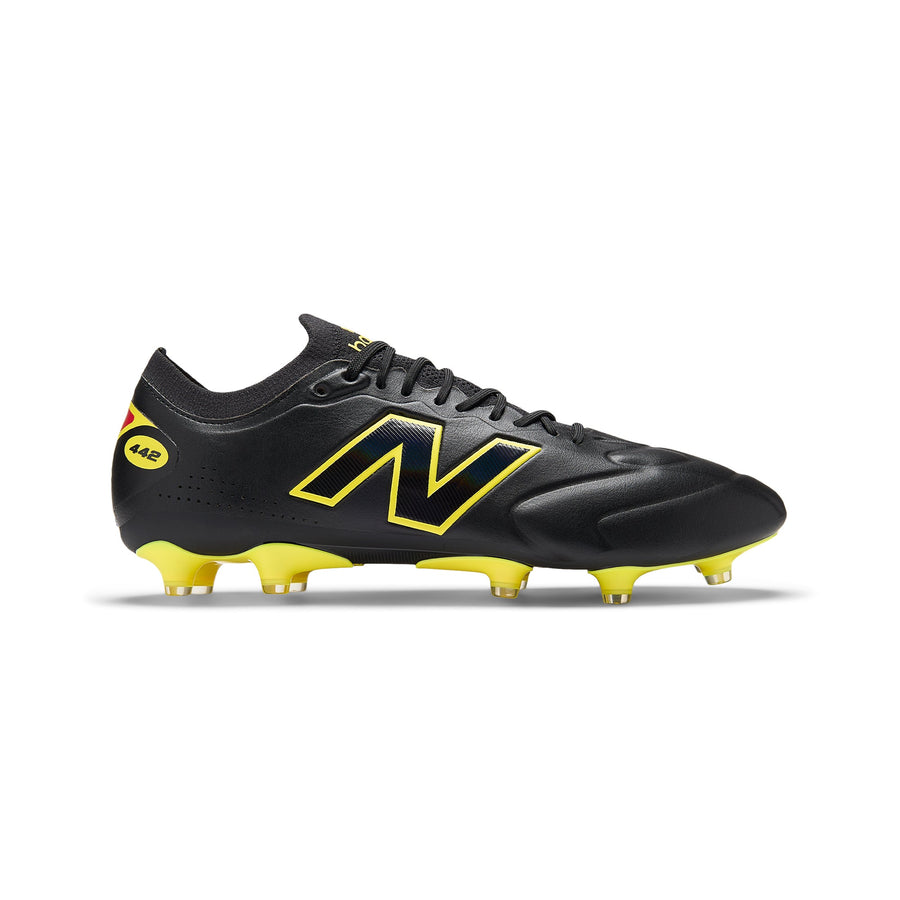 New Balance 442 V3 Elite Knit FG Football Boots - Black/Punch Yellow/Fire Cracker