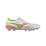 Mizuno Morelia Neo V Beta Elite FG/AG Football Boots - White/Lava Orange/Evening Primrose