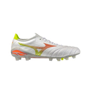 Mizuno Morelia Neo V Beta FG/AG (Made In Japan) Football Boots - White/Lava Orange/Evening Primrose