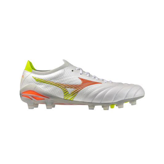 Mizuno Morelia Neo V Beta FG/AG (Made In Japan) Football Boots - White/Lava Orange/Evening Primrose