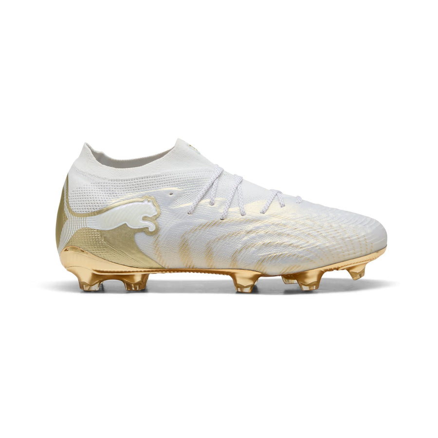 Puma Future 9 Ultimate FG Football Boots - Puma White/Metallic Gold/Puma Black