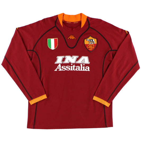 2001-02 Roma Kappa Home Shirt L/S *Mint* XXL