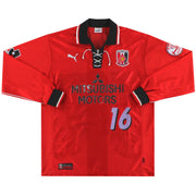 2001-02 Urawa Red Diamonds Puma Match Issue Home Shirt L/S #16