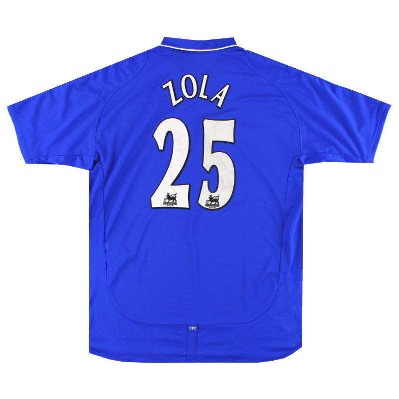 2001-03 Chelsea Umbro Home Shirt Zola #25 S - Classic Football Kit