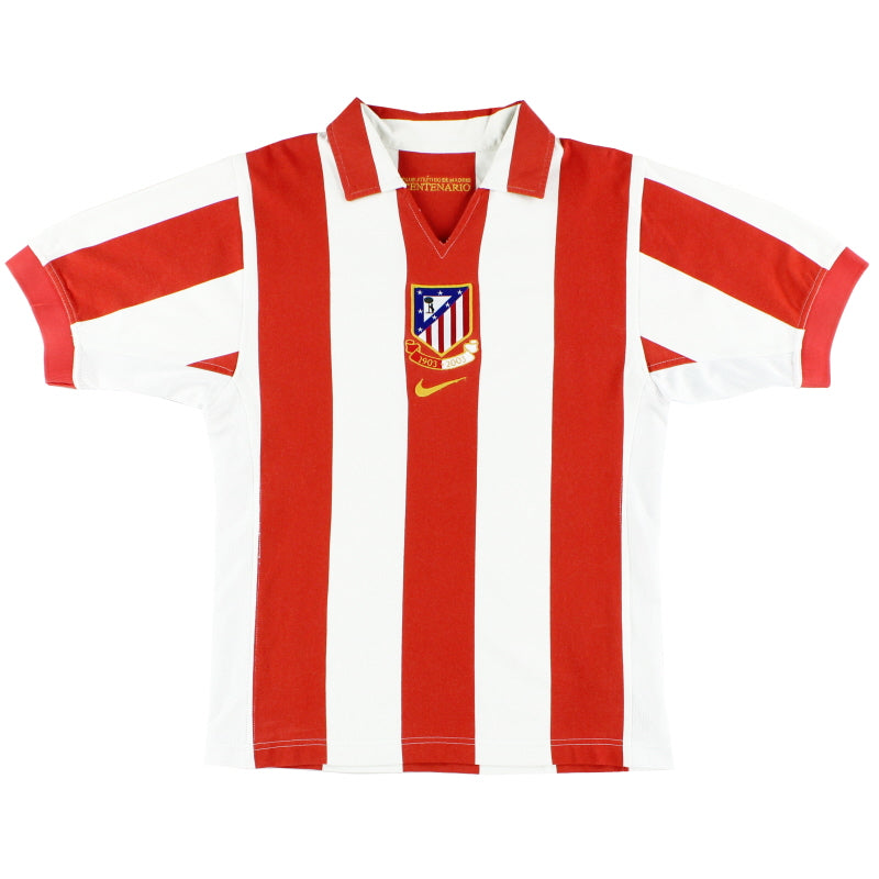 2003-04 Atletico Madrid Nike Centenary Home Shirt L