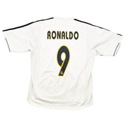2003/04 Real Madrid Ronaldo #9 *Player Issue* Home Shirt (M) Adidas