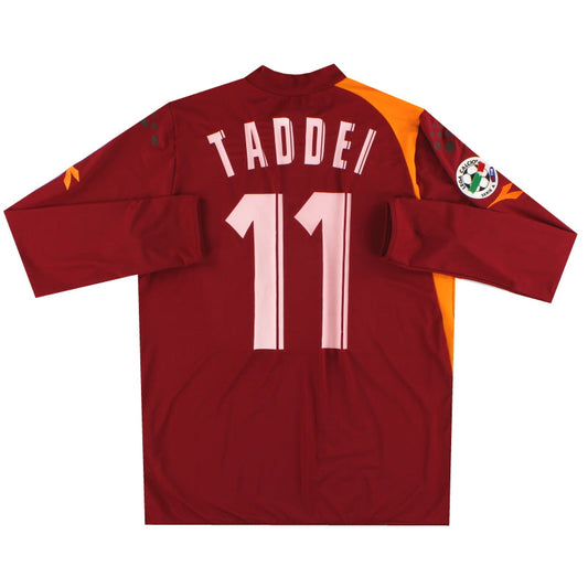 2005-06 Roma Diadora PI Home Shirt Taddei #11 L/S *As New* XL