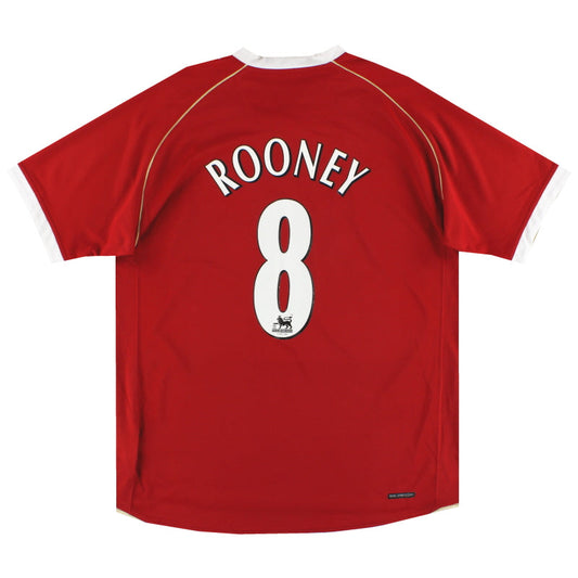 2006-07 Manchester United Nike Home Shirt Rooney #8 XL