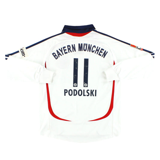 2006-07 Bayern Munich adidas Away Shirt Podolski #11 L/S L.Boys