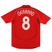 2006-08 Liverpool adidas CL Home Shirt Gerrard #8 *Mint* L