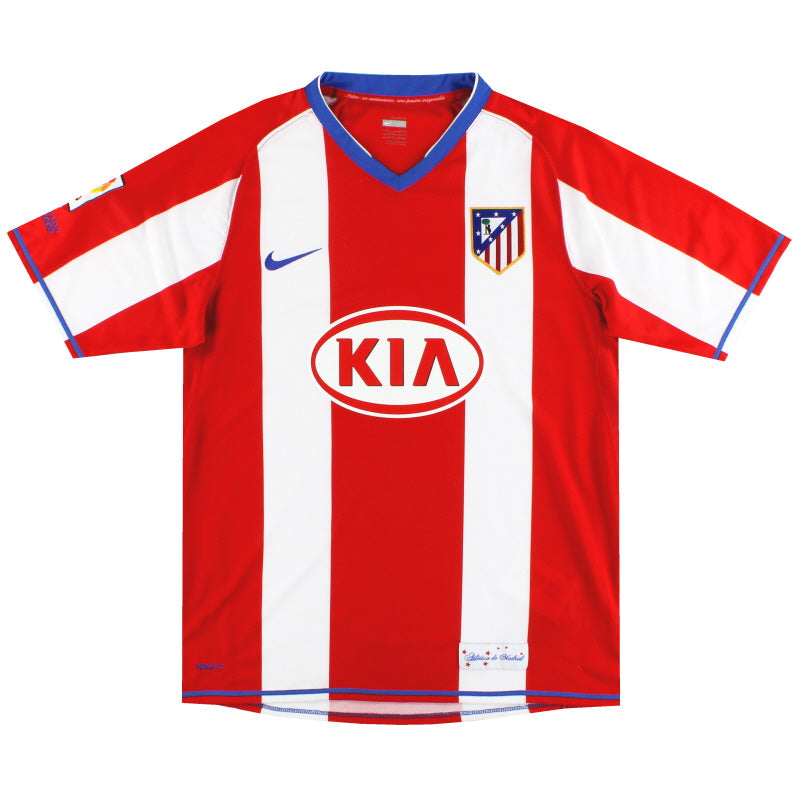 2007-08 Atletico Madrid Nike 'Signed' Home Shirt L