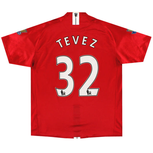 2007-08 Manchester United Nike Home Shirt Tevez #32 XL