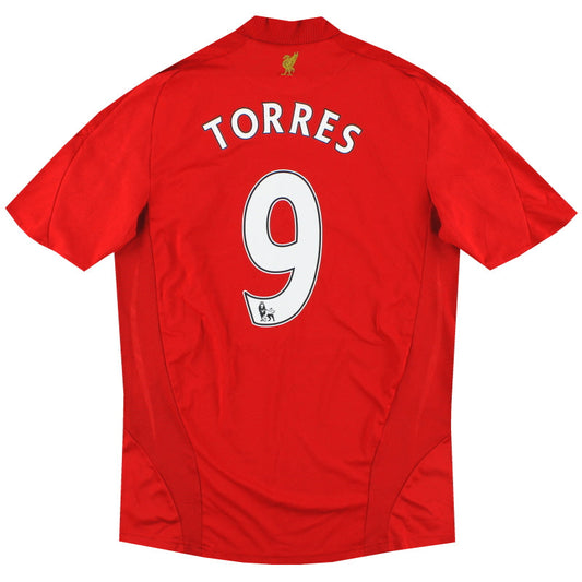 2008-10 Liverpool adidas Home Shirt Torres #9 M