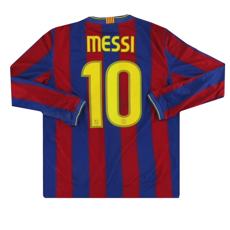 2009-10 Barcelona Nike Player Issue Home Shirt Messi #10 L/S