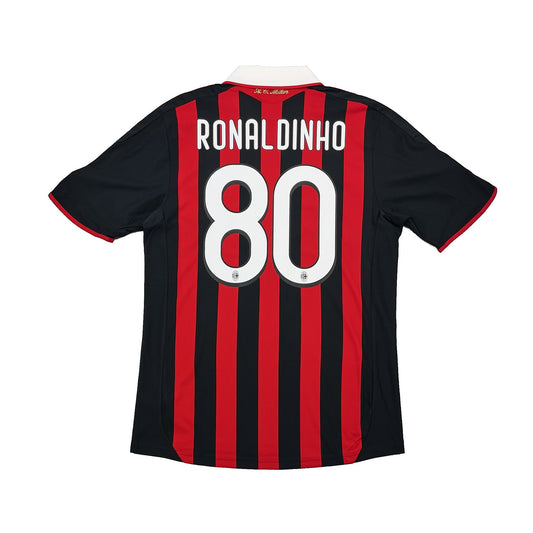 2009/10 AC Milan Ronaldinho #80 C/L Home Shirt (M) Adidas