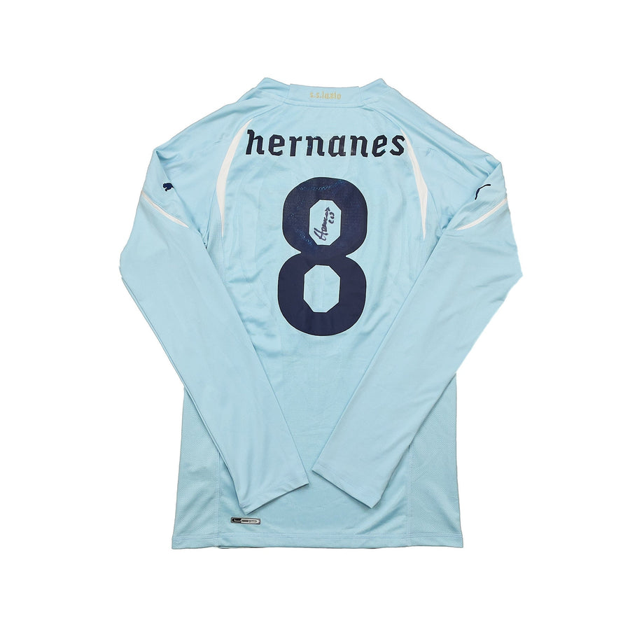 2010/11 Lazio Hernanes #8 *Player Issue + Signed* L/S Home Shirt (M) Puma