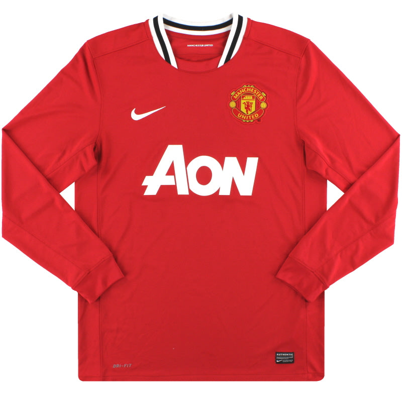 2011-12 Manchester United Nike Home Shirt L/S M