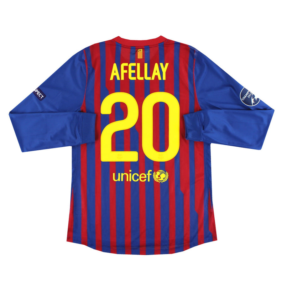 2011-12 Barcelona Nike Player Issue CL Home Shirt Afellay #20 L/S