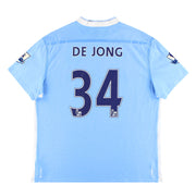2011-12 Manchester City Umbro Home Shirt De Jong #34 XL