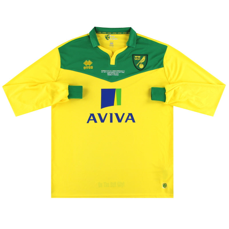 2014-15 Norwich City Errea 'Play-Off' Home Shirt L/S XXXXL