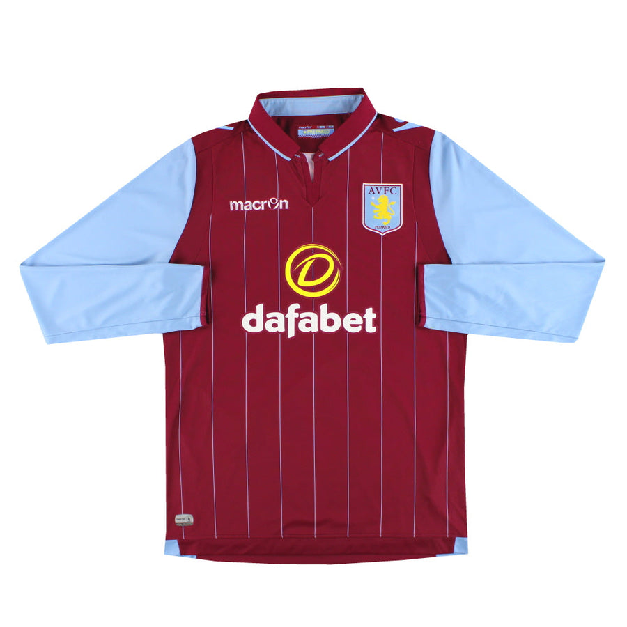 2014-15 Aston Villa Macron Home Shirt L/S *Mint*