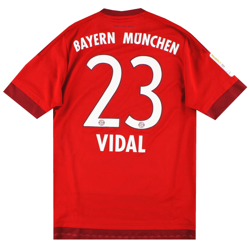 2015-16 Bayern Munich adidas Home Shirt Vidal #23 XL - Classic Football Kit