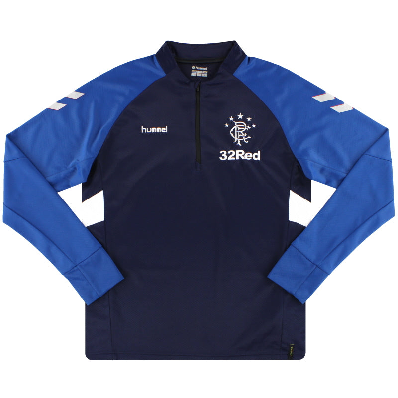 2018-19 Rangers Hummel Training 1/2 Zip Sweat Top L