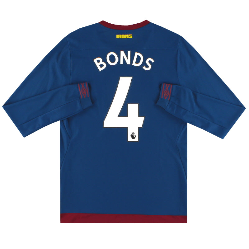 2018-19 West Ham Umbro Away Shirt L/S Bonds #4 *Mint*