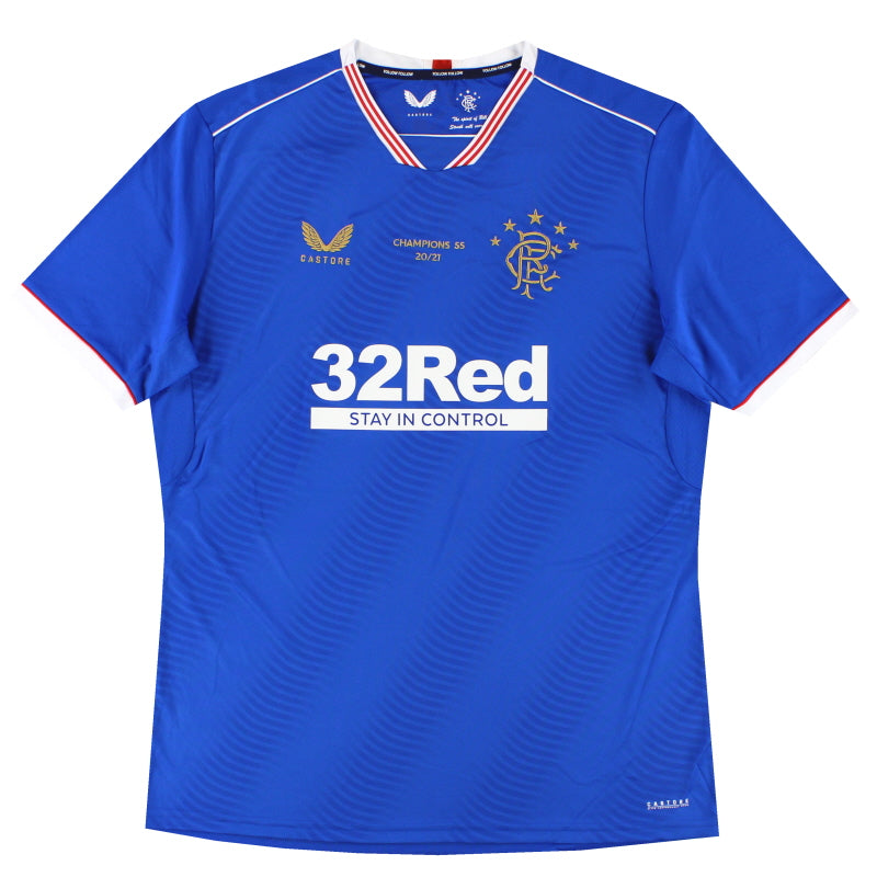 2020-21 Rangers Castore 'Champions 55' Home Shirt *As New* XL