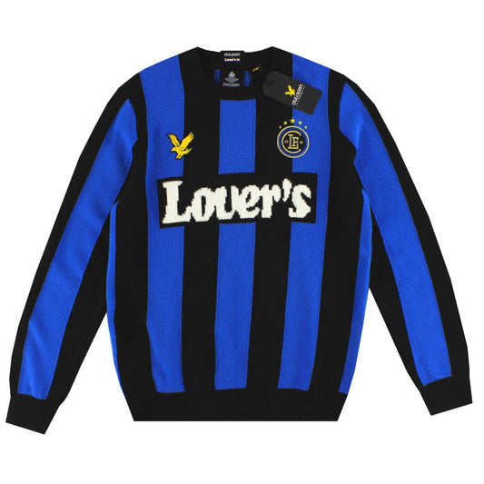 2020 Lyle and Scott x Lovers FC Inter Milan Vertical Blue Stripe Jumper *BNIB*