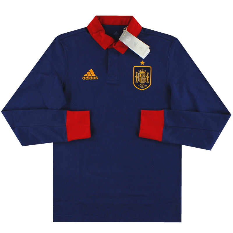 2022-23 Spain adidas Lifestyler L/S Polo T-Shirt *w/tags*