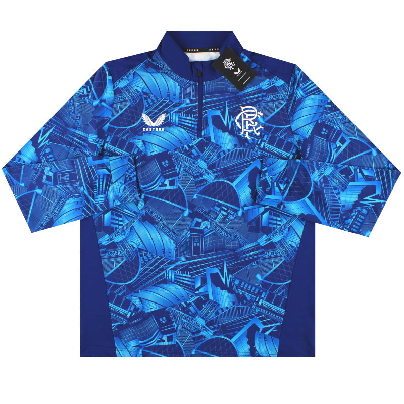 2023-24 Rangers Castore Stadium Print 1/4 Zip Top *BNIB* L