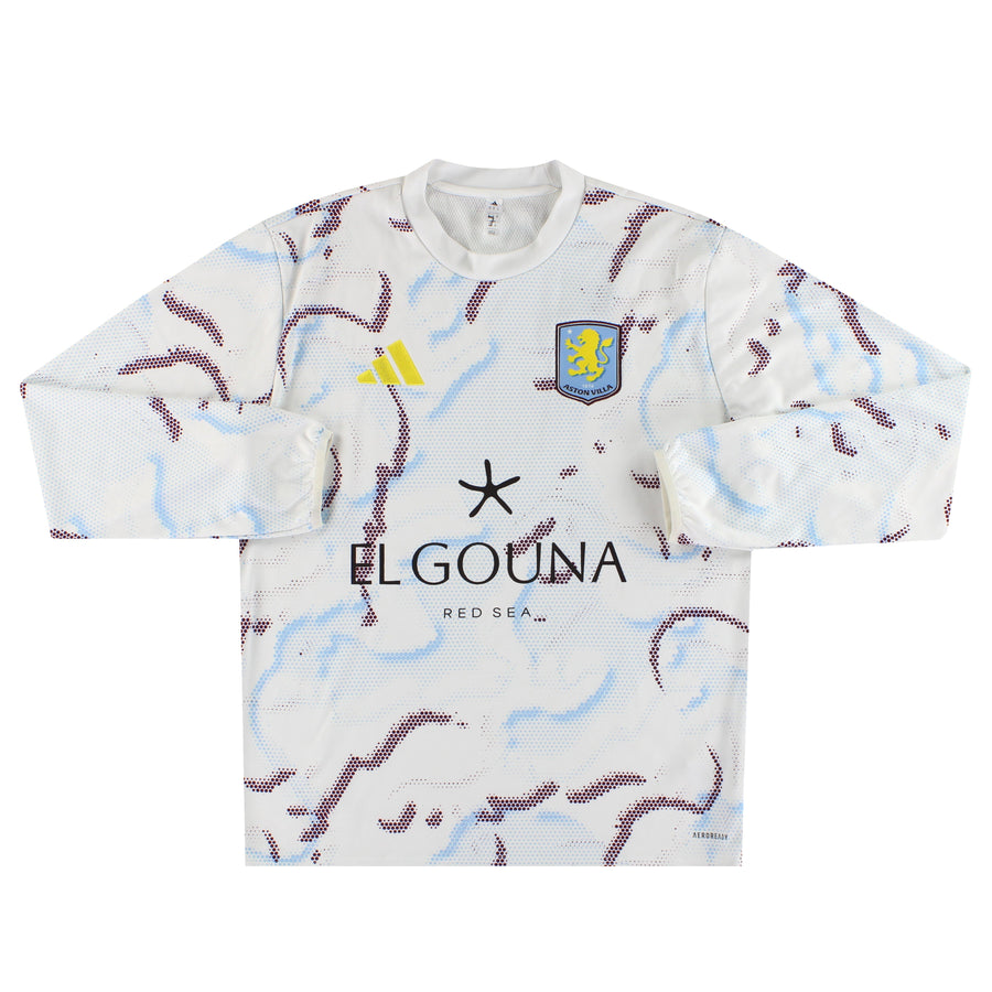 2025-26 Aston Villa adidas Player Issue Pre-Match Warm Top L