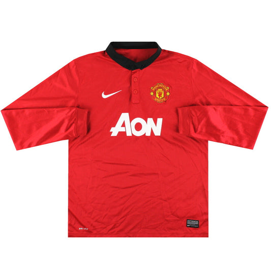 2013-14 Manchester United Nike Home Shirt L/S L.Boys