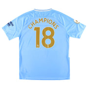 2017-18 Manchester City Nike Home Shirt Champions #18 XL