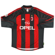 2000-02 AC Milan adidas Player Issue Home Shirt #13 L/S XL