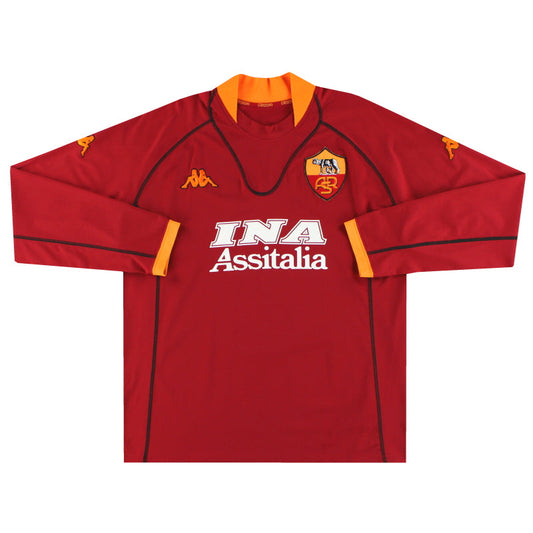 2001-02 Roma Kappa Home Shirt L/S XXL