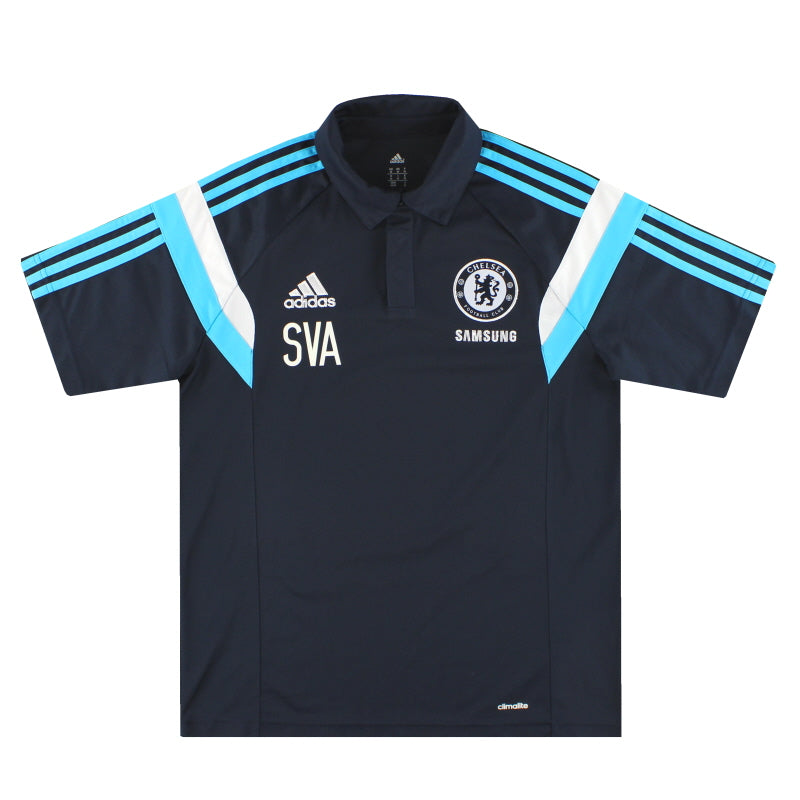 2014-15 Chelsea adidas Player Issue Polo Shirt 'SVA' M - Classic Football Kit