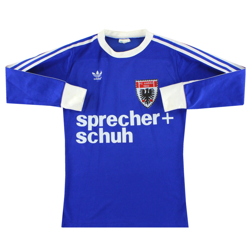1982-83 FC Aarau adidas Home Shirt L/S *Mint* #13 S